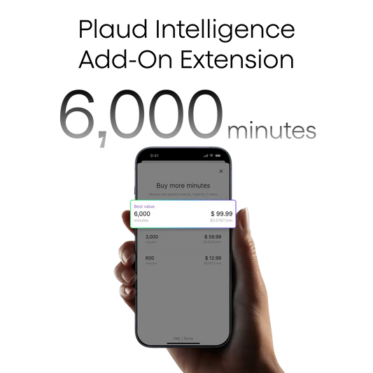 Plaud Intelligence Add-On Extension (6,000 mins)